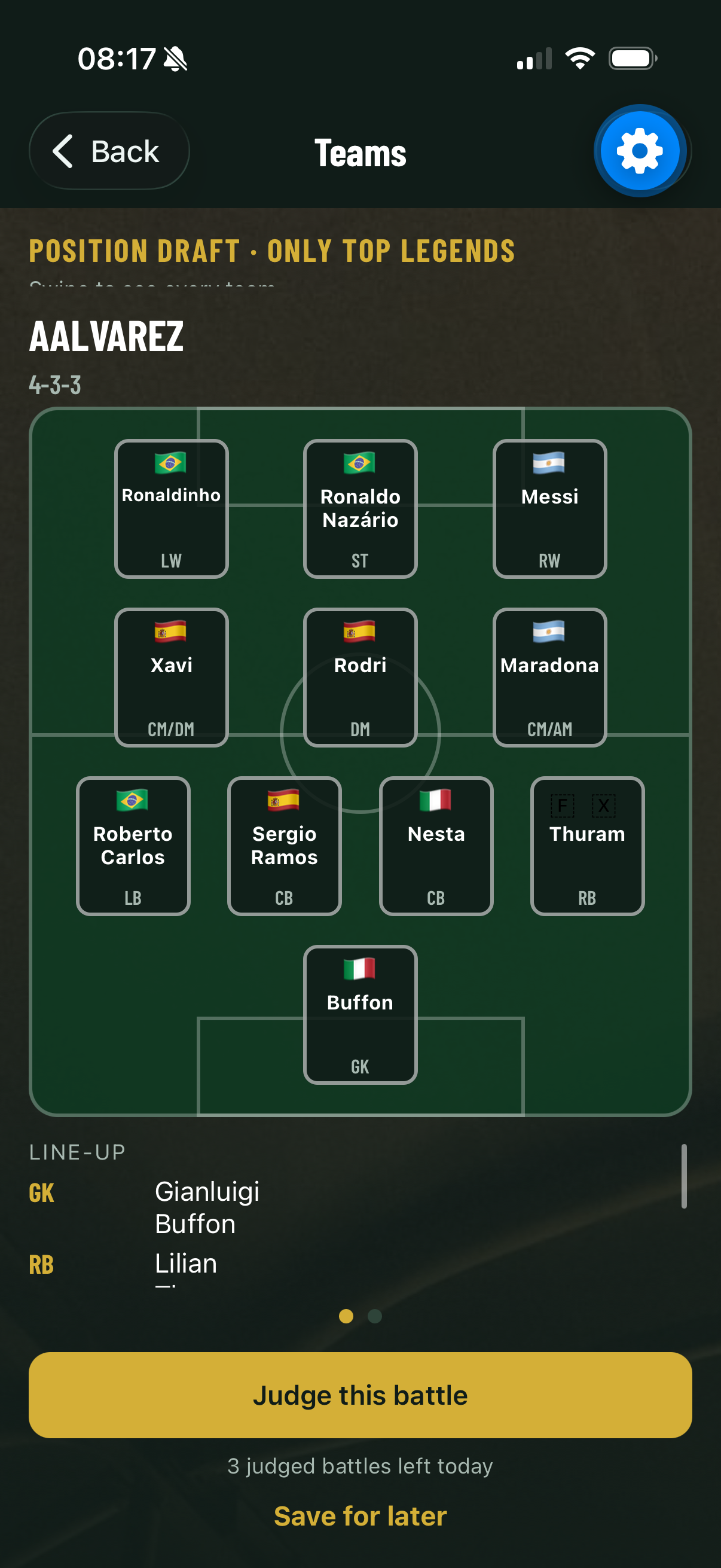 A drafted XI on the pitch